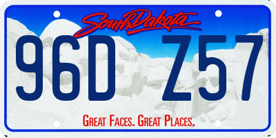 SD license plate 96DZ57