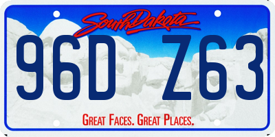 SD license plate 96DZ63