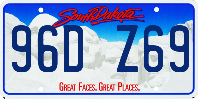 SD license plate 96DZ69