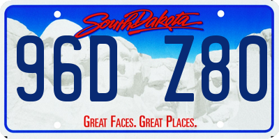 SD license plate 96DZ80