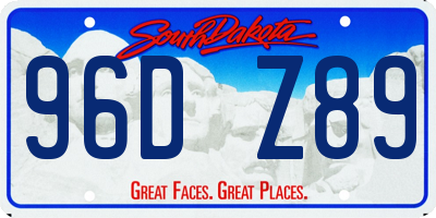 SD license plate 96DZ89