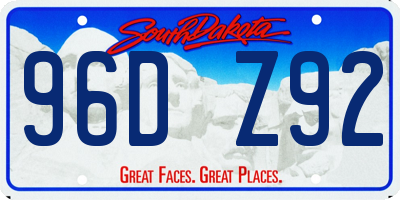 SD license plate 96DZ92
