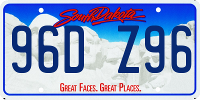 SD license plate 96DZ96