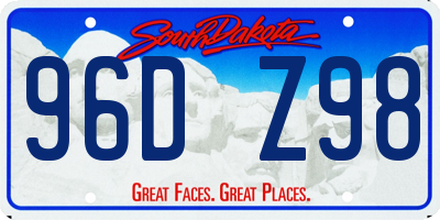 SD license plate 96DZ98