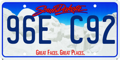 SD license plate 96EC92