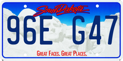 SD license plate 96EG47