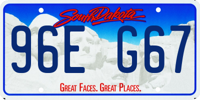 SD license plate 96EG67