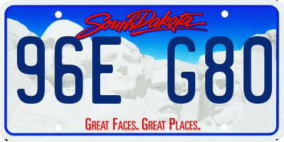 SD license plate 96EG80