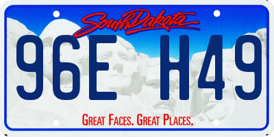 SD license plate 96EH49