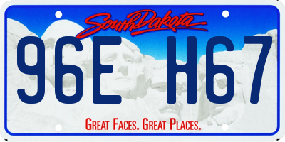 SD license plate 96EH67