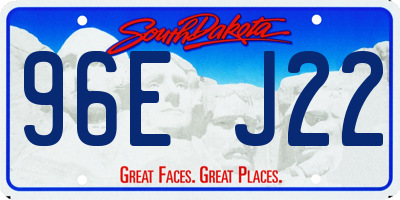 SD license plate 96EJ22