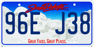 SD license plate 96EJ38