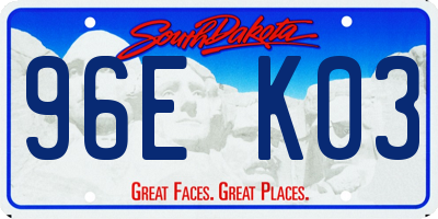 SD license plate 96EK03