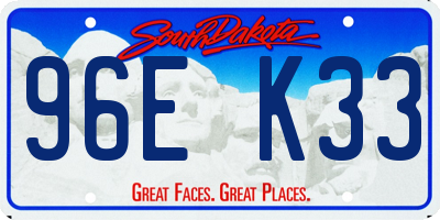 SD license plate 96EK33