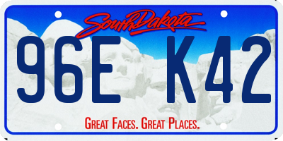 SD license plate 96EK42