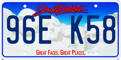 SD license plate 96EK58