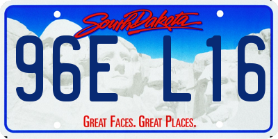 SD license plate 96EL16