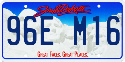 SD license plate 96EM16