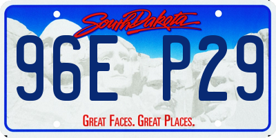 SD license plate 96EP29