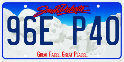 SD license plate 96EP40