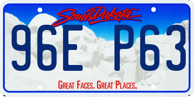 SD license plate 96EP63