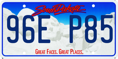 SD license plate 96EP85