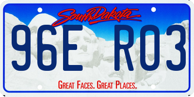 SD license plate 96ER03