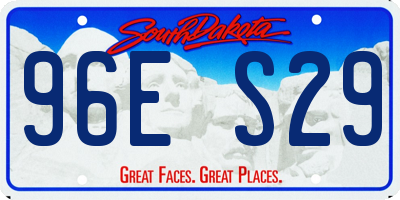 SD license plate 96ES29