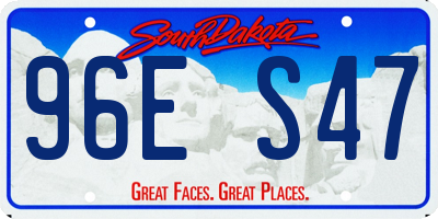 SD license plate 96ES47