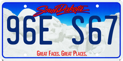 SD license plate 96ES67
