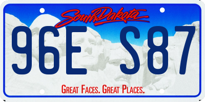 SD license plate 96ES87