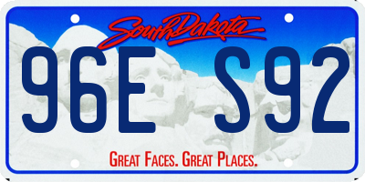 SD license plate 96ES92