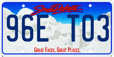 SD license plate 96ET03