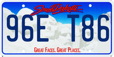 SD license plate 96ET86