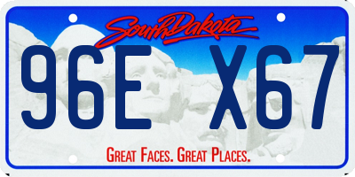 SD license plate 96EX67