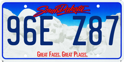 SD license plate 96EZ87