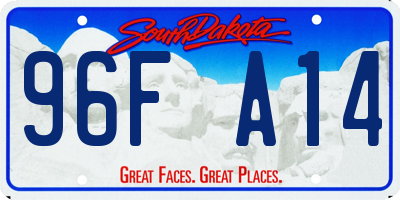 SD license plate 96FA14