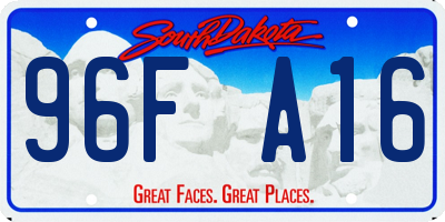 SD license plate 96FA16