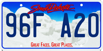 SD license plate 96FA20
