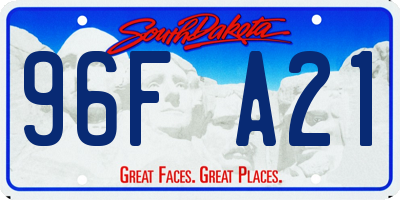 SD license plate 96FA21