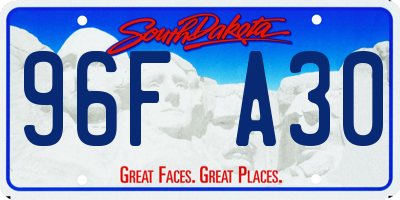 SD license plate 96FA30