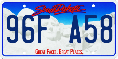 SD license plate 96FA58