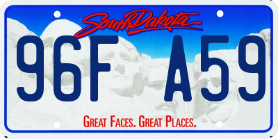 SD license plate 96FA59