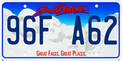 SD license plate 96FA62