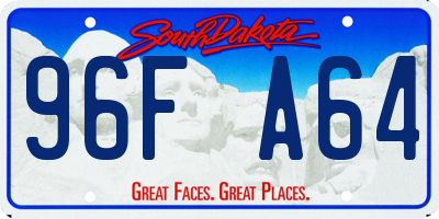 SD license plate 96FA64