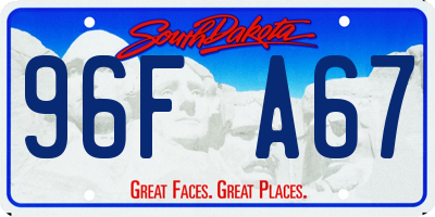 SD license plate 96FA67