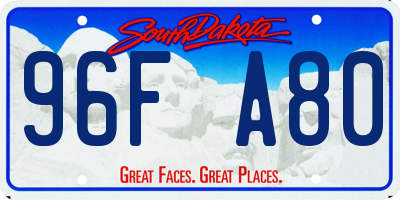 SD license plate 96FA80