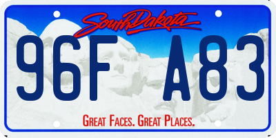 SD license plate 96FA83