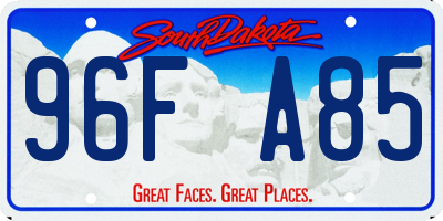 SD license plate 96FA85