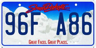 SD license plate 96FA86
